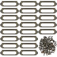 50er Set Metall-etikettenhalter Mit Schrauben Für Möbel, Schubladen, Schränke, Karten, Namensschilder Für Büro, Bibliothek, Regale - Bronze (s-59 X 17 Mm) H64