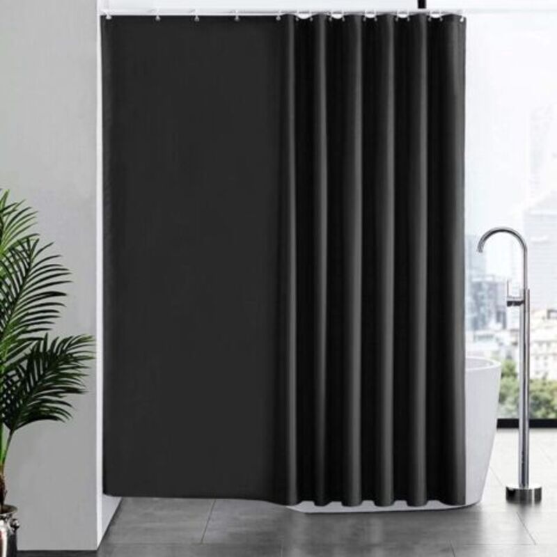 Duschvorhang 240x180 Cm, Mit 16 Haken, Extra Groß, Beschwert, Schimmelresistent, Dunkelgrau, Wasserdicht, Großer Badewannenvorhang, Polyestergewebe, Antibakteriell, Maschinenwaschbar