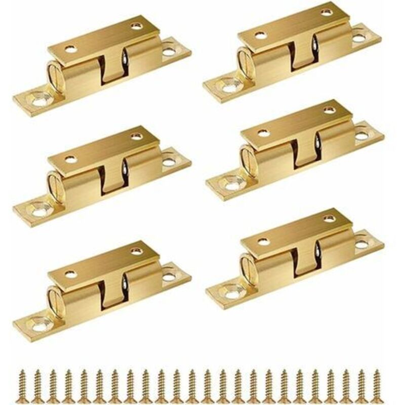 6 Stück Doppelschloss Mit Rolle, 60 Mm Messing-türschnapper Mit Kugelspannung, Robustes Messing-schrankschloss Für Schubladen Und Schränke