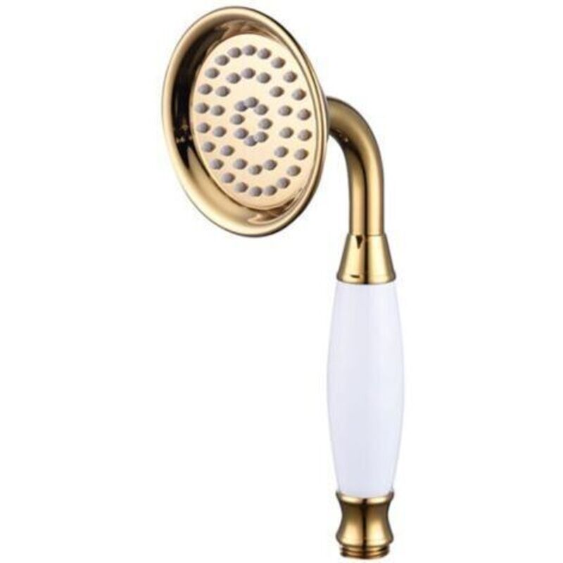 Keramik-duschkopf Aus Messing, Gold – Runder Duschkopf – Rostbeständig – Angenehmer Wasserdurchfluss – Einfache Installation