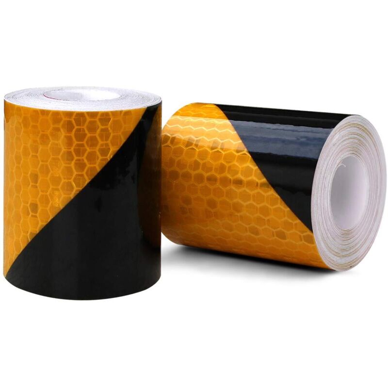 Nastro Riflettente, 2 Pezzi 3 M X 50 Mm, Prismatico Impermeabile, Forma Angolata, Rotolo Di Nastro Di Segnalazione Autoadesivo In Vinile.