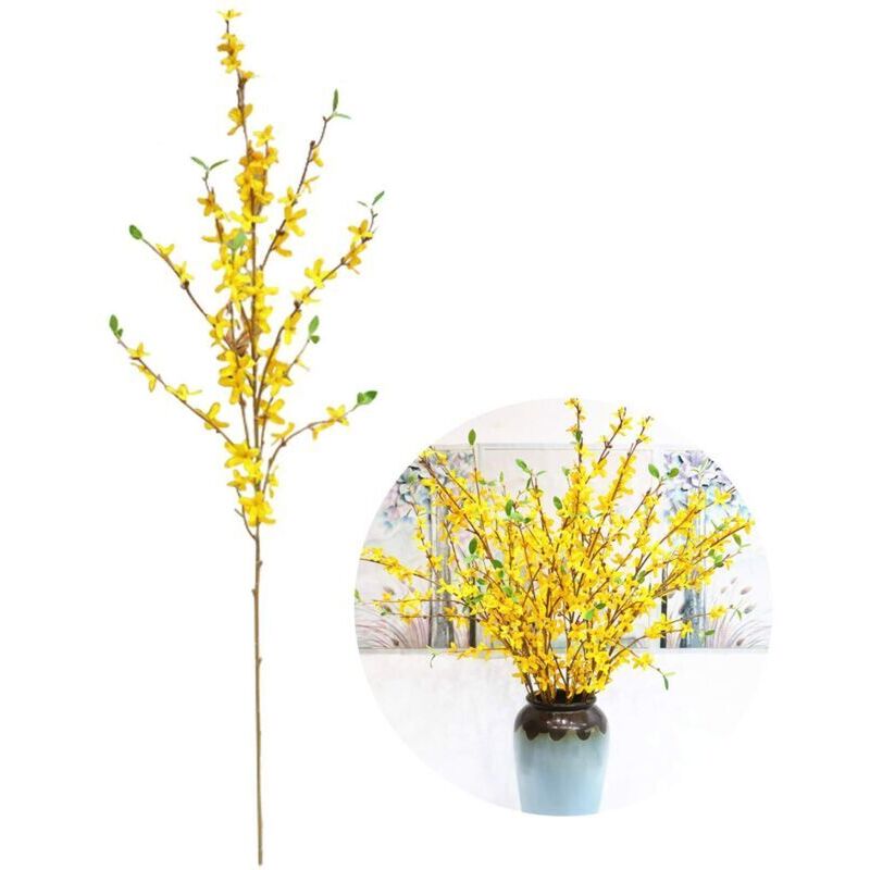Künstliche Forsythienblütenzweige, Highbranch Gelbe Kunstblumen Für Die Dekoration Im Innen- Und Außenbereich, Für Hochzeiten Und Zuhause (gelb)