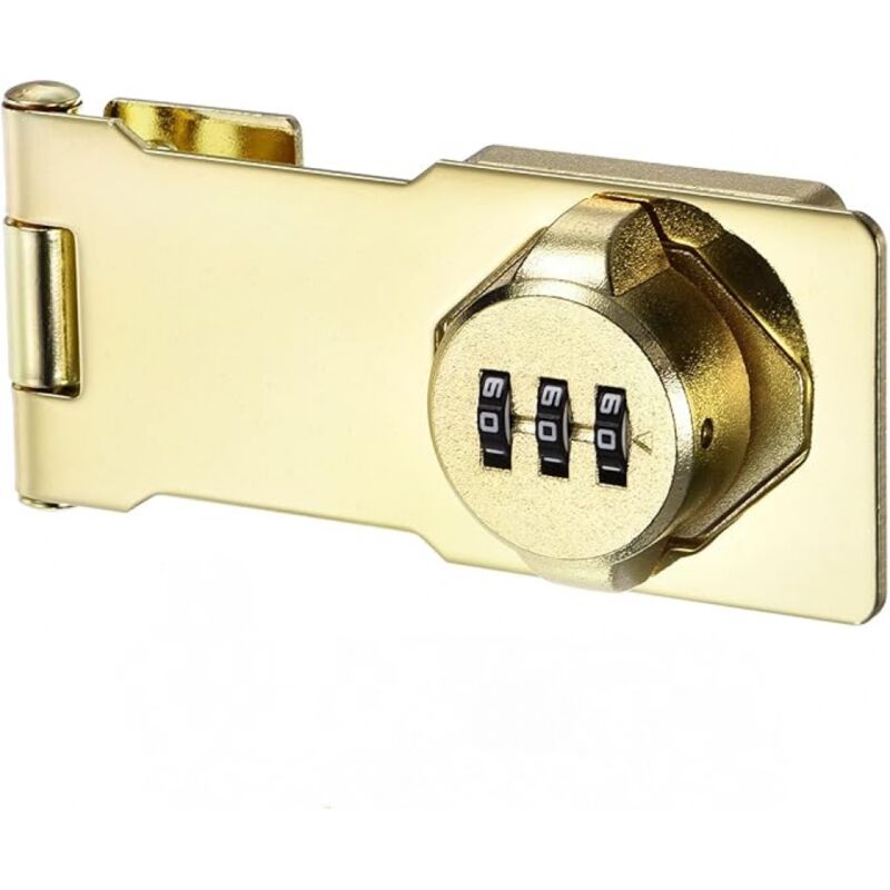 Ménage Schrank Passwort Schloss Haspel Kombinationsschloss Riegel Mit 3-stelligem Zahlenschloss Sicherheit Riegel Blockierung Einbruchschutz Ohne Schlüssel Riegel Blockierung (gold)
