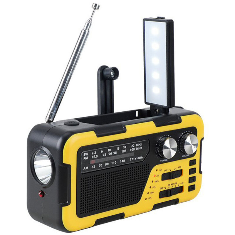 Tragbares Solar-notfallradio, 2000 Mah, Gelb
