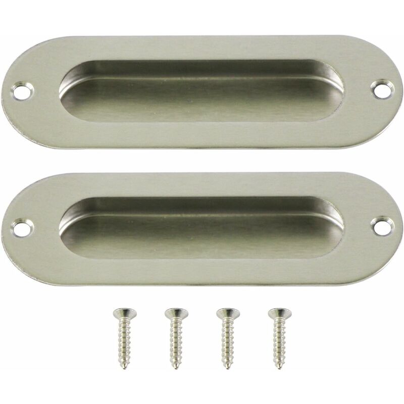 Set Aus 2 Stück Eingelassene Griffe Für Schiebetür, Edelstahl