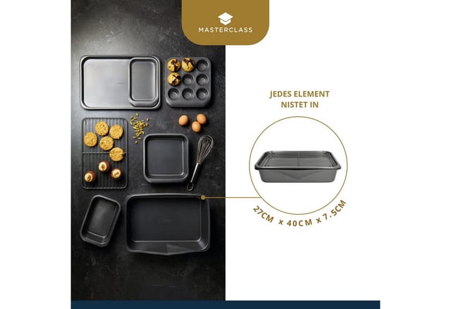 MasterClass Backform MasterClass Smart Space, (Set 7-tlg), Karbonstahl