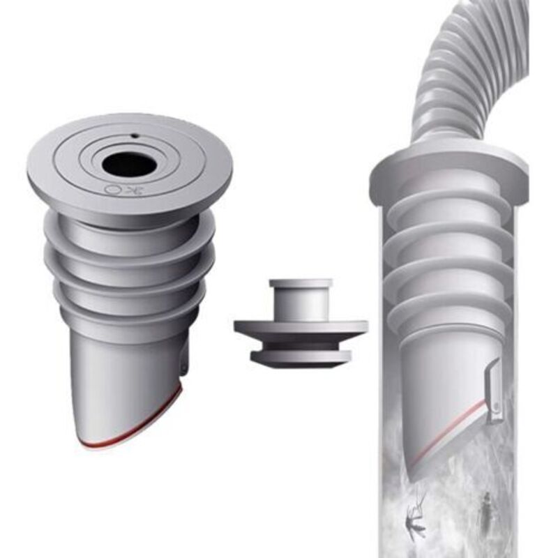 Waschmaschinen-schlauchanschluss, 35-40 Mm, Grau, Mit Silikon-dichtungsstopfen, Für Waschmaschinenschlauch In Der Küche, Grau