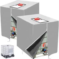 Ibc-tank Abdeckplane Für 1000l Ibc-container, 2 Stück 210d 116 X 100 X 120 Cm Wassertank Plane Uv-beständig Regenfest (grau)