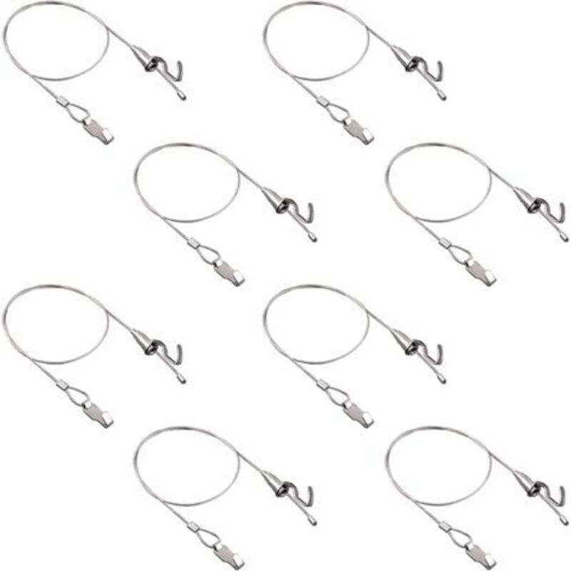 Bilderrahmen-aufhängeset Mit Haken, 8-teilig, Verstellbar, Aus Edelstahl, Robustes Metallkabel-aufhängesystem, Professionelles Kunstbild-display-set (1m, Kleiner Haken)