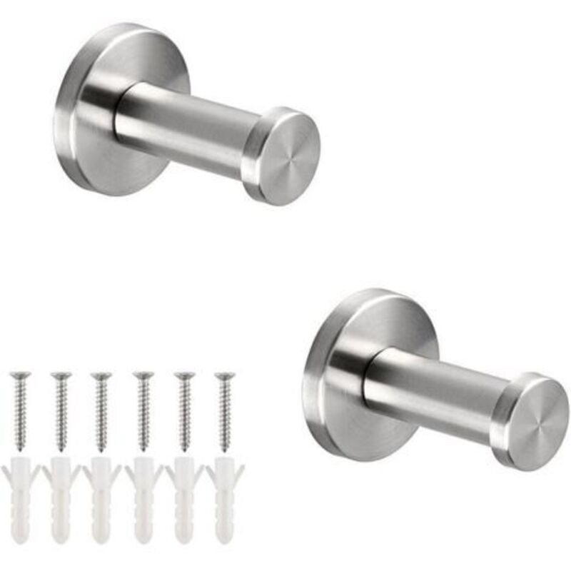 2er-set Elegante Wandhaken Aus Gebürstetem 304 Edelstahl Für Küchenschränke, Badezimmer, Mantel, Handtuch, Kleid – 5 Cm – Fei Yu