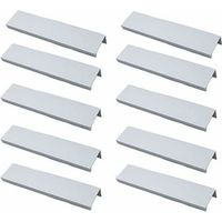 10er-set Profilgriffe Für Möbel Und Küche – Unsichtbare Gebürstete Aluminiumgriffe, Silberfarben, Lochabstand 96 Mm