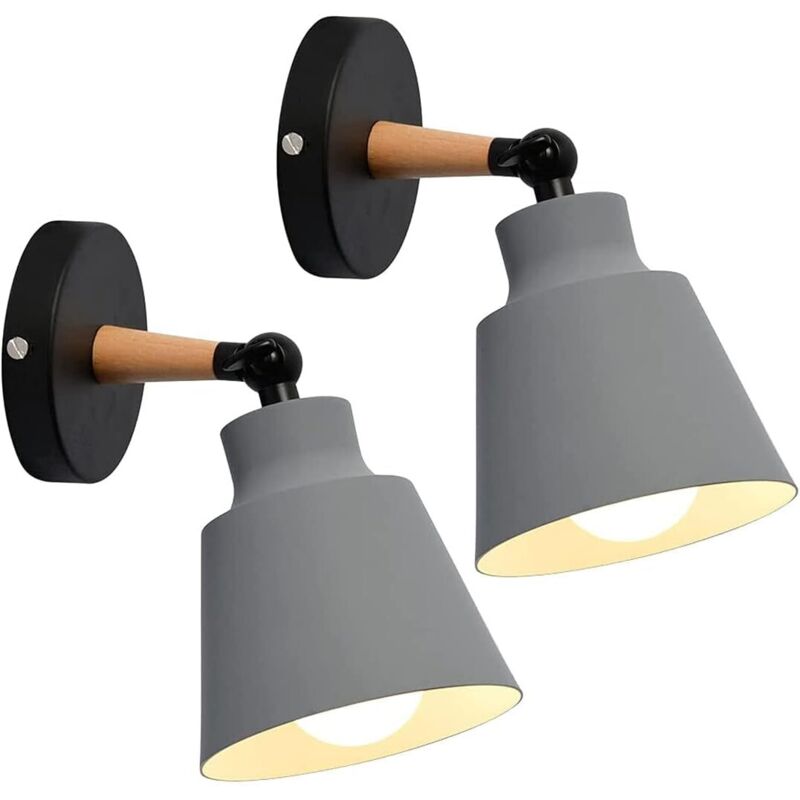 Retro-industriestil Wandlampe, Moderne Innenleuchte, Deckenleuchte Mit Metallkäfig E27, Macaron-design Für Schlafzimmer, Küche, Esszimmer (2er-set, Grau)