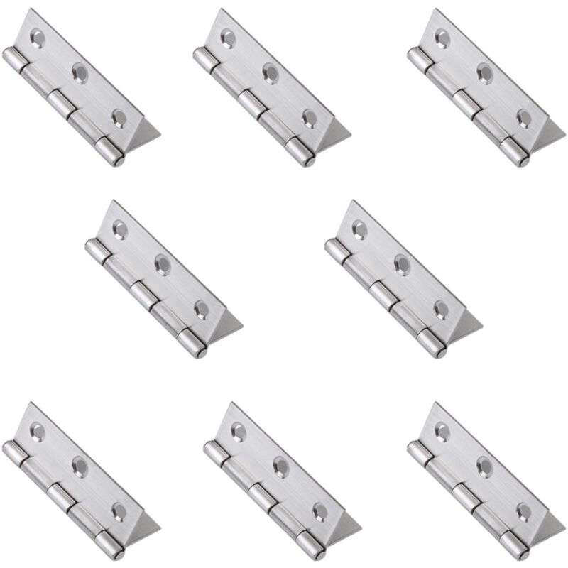 8 Klappbare Edelstahlscharniere Für Türen, Fenster Und Schränke - Scharnier 75 X 50 X 1,5 Mm