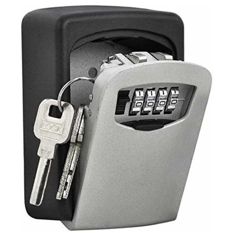 Hochsichere Polizei-schlüsselbox, Wandmontierte 4-stellige Kombinationsschloss-safe, Hochsicherer Schlüsselschrank Zur Aufbewahrung Von Schlüsseln, 1178237mm, Grau