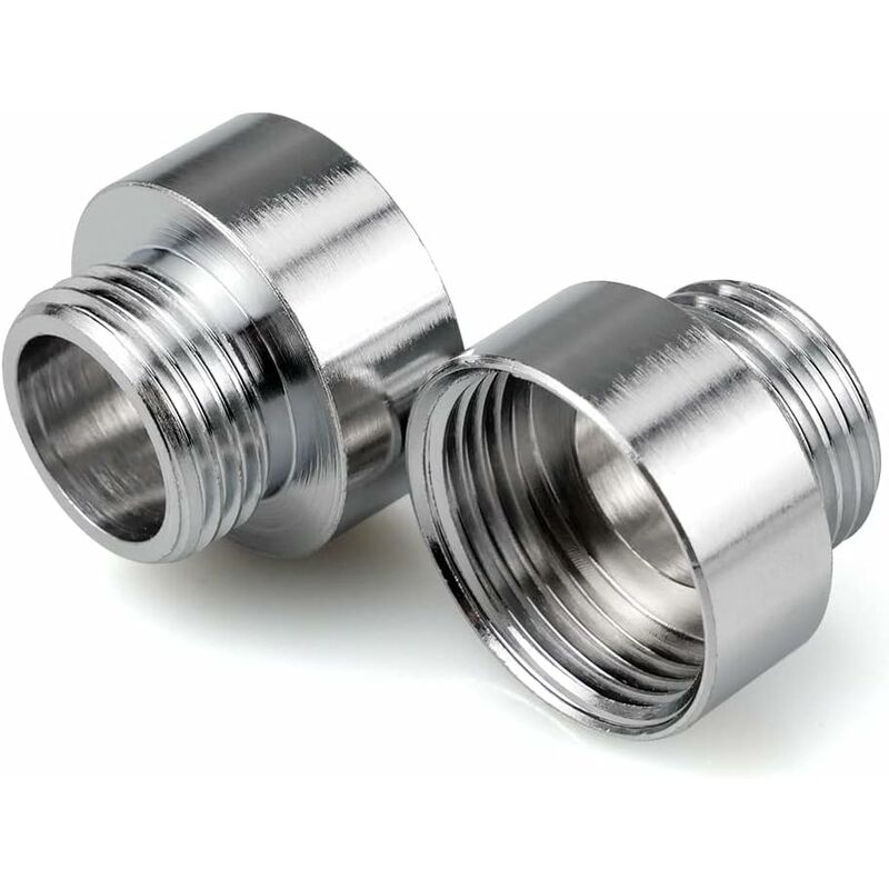 Adapter Für Wasserhahn Aus Verchromtem Messing 3/4' Auf 1/2' – Kupplungen Weiblich/männlich – 2 Stück Für Wasserleitungen Und Bewässerungssysteme