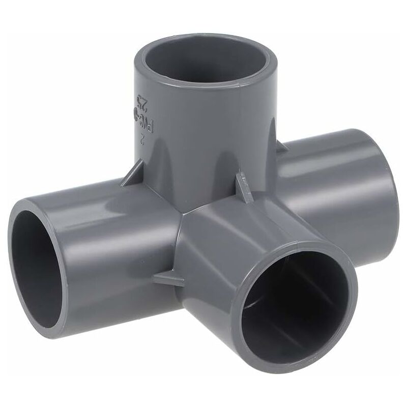 Set Aus 2 Hochwertigen Pvc-4-wege-eckverbindern Für Möbel - 25 Mm - Grau