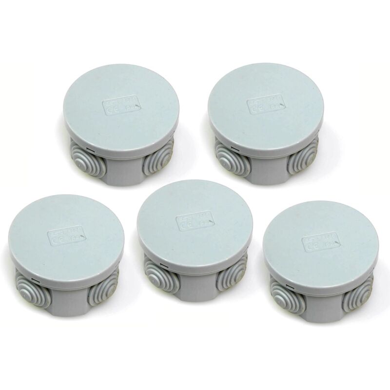 5er-pack Ip44-abzweigdosen Mit Gummiösen Und Schnappdeckeln, 65 X 30 Mm