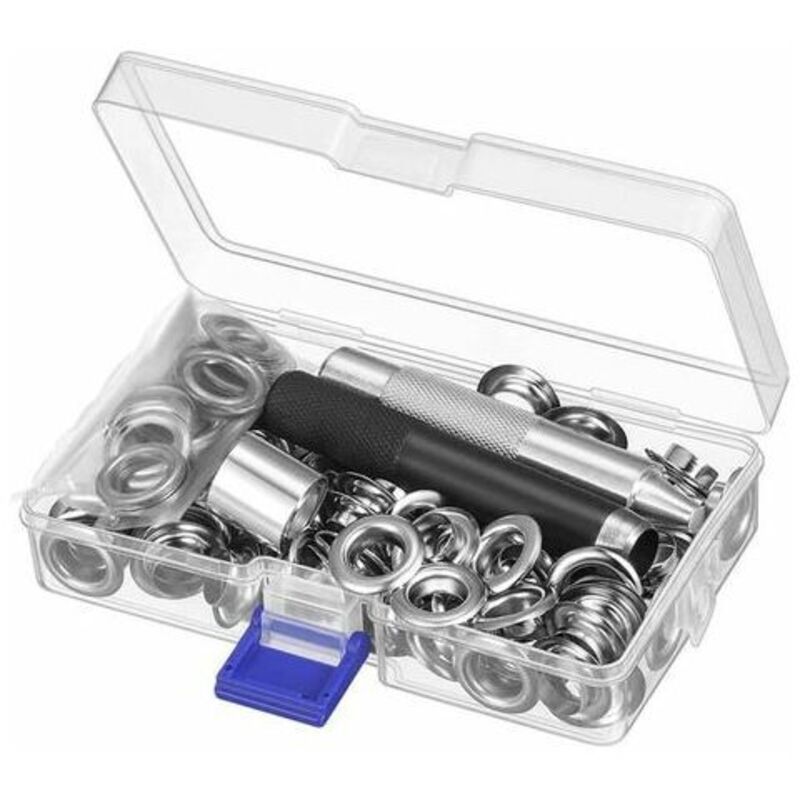 Ösen-set, 12 Mm Metallösen-werkzeugset, 100 Stück Ösen Für Planen, Nähen, Vorhänge, Reparatur, 1/2 Zoll, Silber