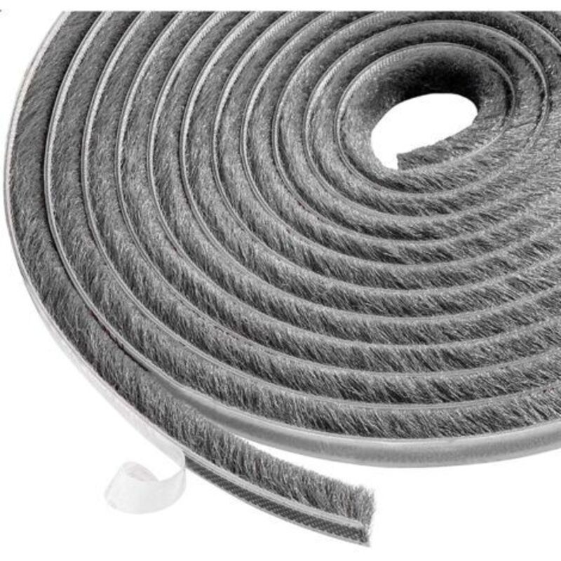 6 M Bürstenleiste, Selbstklebende Dichtungsbürste Gegen Wind Und Staub Für Fenster Und Schiebetüren, Breite 9 Mm X Höhe 9 Mm, Grau