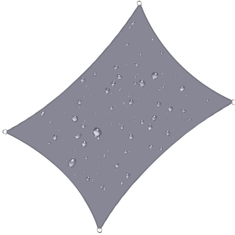 Graue Wasserdichte Markise 3x2m Mit 4 Seilen, Ideal Für Garten, Camping Und Pool