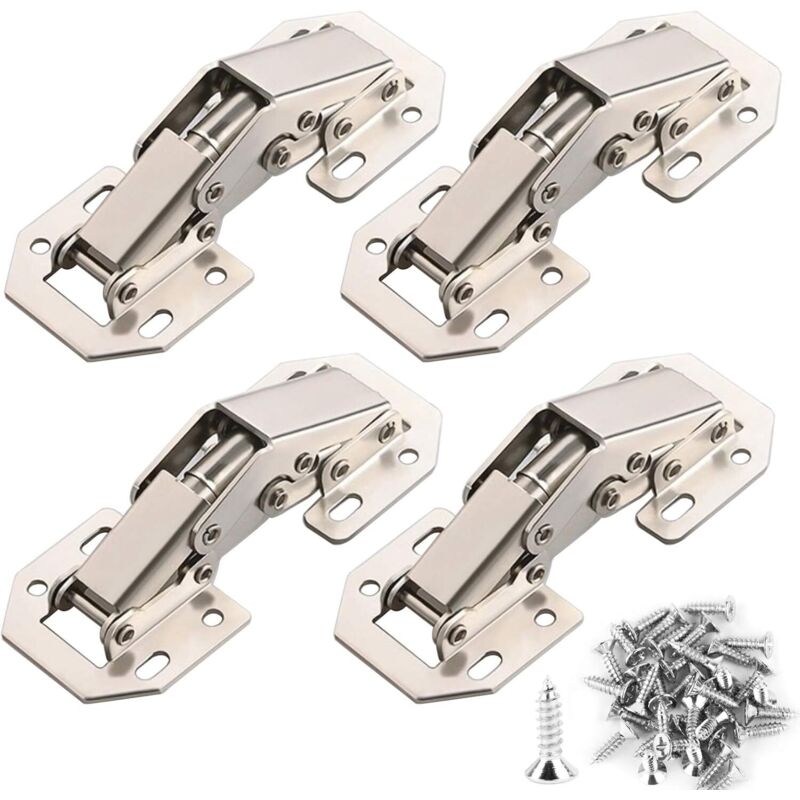 8 Stück 90-grad-schranktürscharniere Mit Schrauben, Dämpfer, Druckkolben, Klappbarer Stütze, Möbelzubehör Für Ecken, 77 Mm X 32 Mm