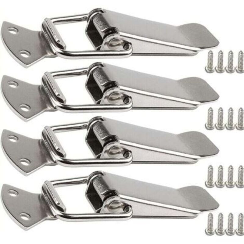 10 Stück Edelstahl-spannverschlüsse Mit Schraube, 56 Mm Hebelverschluss, Federriegel-verschlussklammer, Klemmclip, Werkzeugkasten-verschluss, Verriegelungskappe Für Werkzeugkoffer