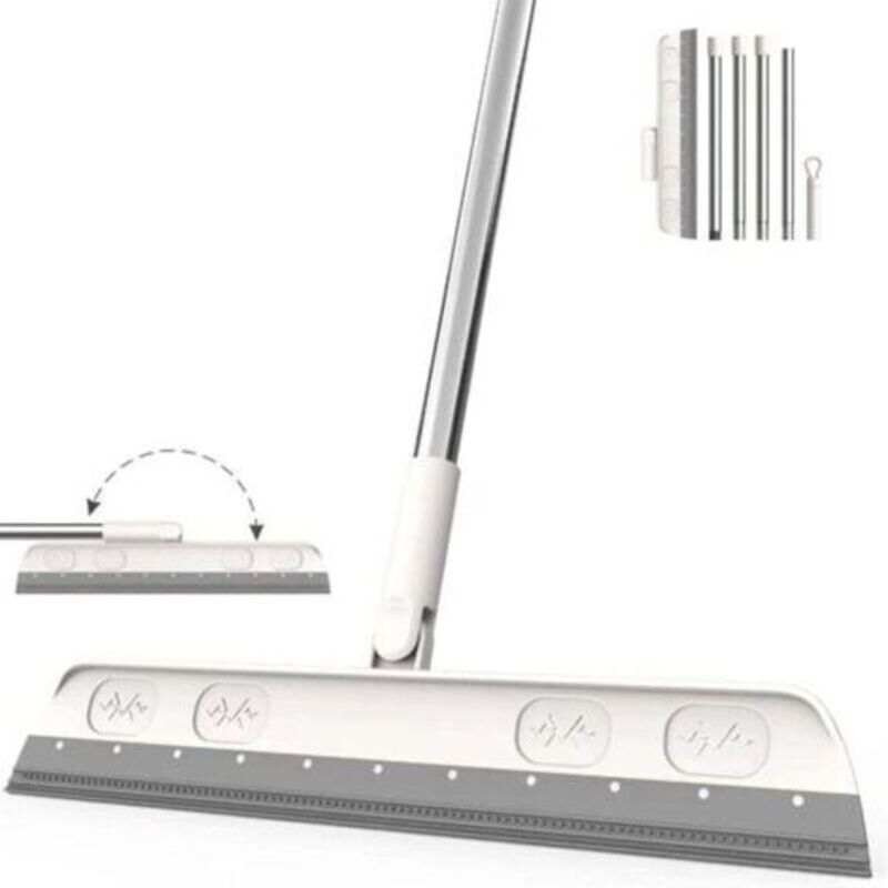 Bodenrakel, 120 Cm, Duschrakel, Langer Griff, Fensterrakel Mit Griff, Wasserrakel (grau)