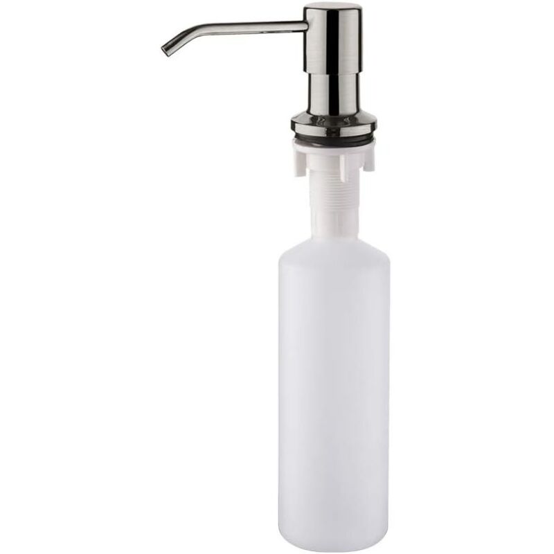 500ml Küchenarmatur-seifenspender, Flüssigseifenspender Mit Pumpe, Versteckter Geschirrspülmittelspender, Edelstahl, Grau