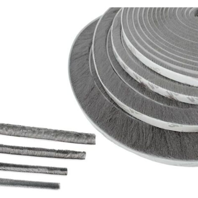 Türbürstendichtung, 1 M (l) X 9 Mm (b) X 23 Mm (h), Grau, Schalldichte Tür- Und Fensterdichtung, Selbstklebende Bürstendichtung