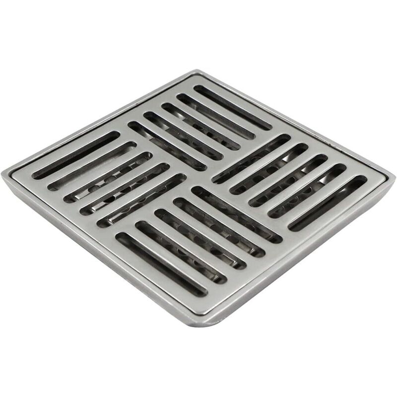 Quadratischer Edelstahl-geruchsverschluss-abfluss Für Badezimmer, Küchen Usw. (100 X 100 Mm, Silberfarben)