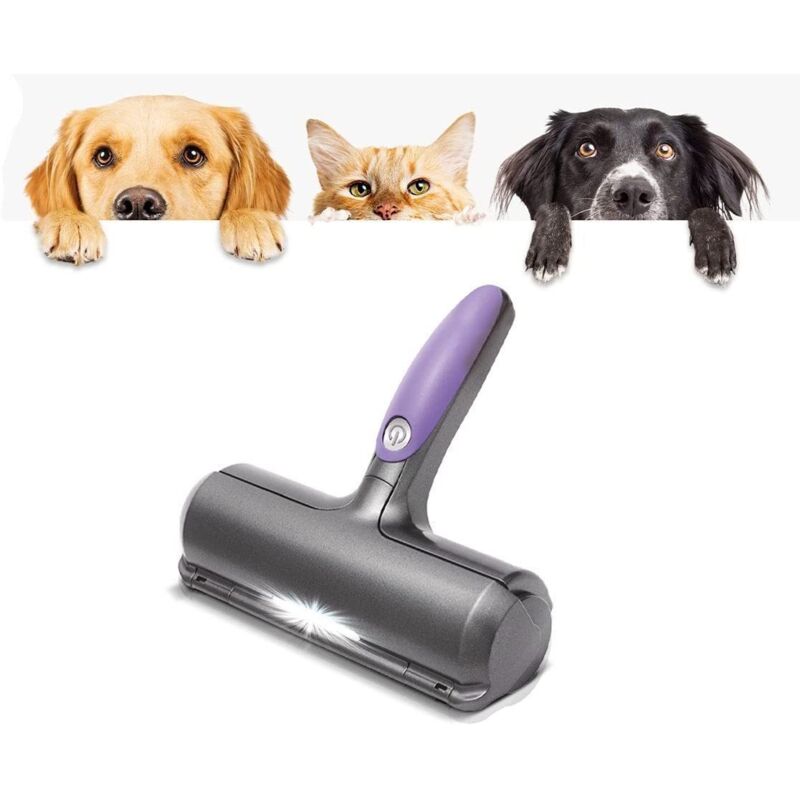 Bürste Für Tierhaare – Anti-fell-bürste Für Hunde Und Katzen – Lila Und Grau – Für Sofa/kleidung