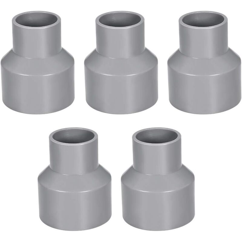 Reduzierstück Für Pvc-rohr 50 Mm X 32 Mm, Muffe-muffe-kupplung Dwv, Grau, 5 Stück