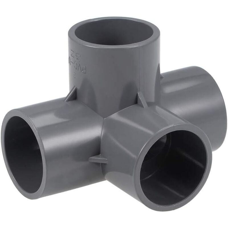 4-wege-pvc-rohrverbinder, Möbelqualität, 32 Mm, Graue T-winkelverbinder, 10 Stück