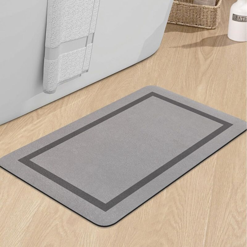 Rutschfeste Badematte Für Die Badewanne, 61 Cm X 41 Cm, Grau