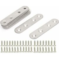 Edelstahl-winkelverbinder, 10 Stück Metall-verbindungsplatten, Flache Rechtwinklige Befestigungswinkel, Flache Eckstützplatten Aus Metall, Mit 40 Schrauben, Zur Reparatur, Verbindung Und Befestigung V