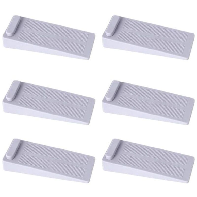 Fermacarte Cale Porte, 6er-pack Rutschfeste Gummi-türstopper, Höhenverstellbare Bodentürstopper, Grau