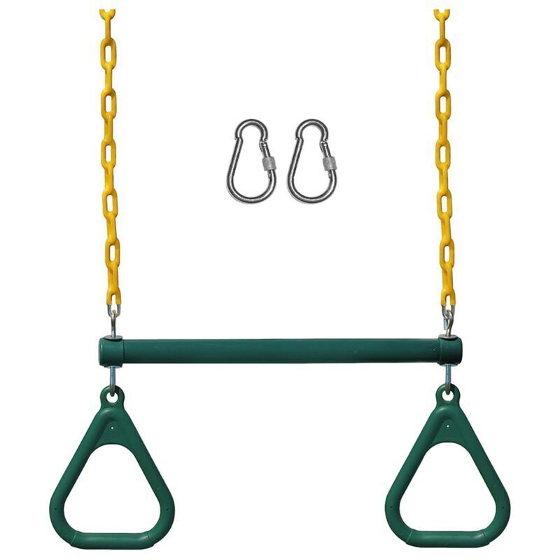 Schaukelsets Für Den Garten Enthalten Eine 18-zoll-trapez-schaukelstange Und Eine Robuste 48-zoll-kette Mit Karabinerverschlüssen (grün)