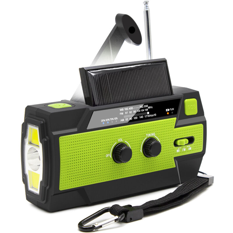 Tragbares Kurbel-notfallradio Mit 4000-mah-solarbatterie Und Integrierter Taschenlampe, Ideal Für Notfallkits, Grün