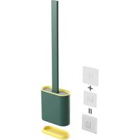 Wc-bürste, Silikon-wc-bürste Mit Griff Für Tiefe Reinigung, Rutschfester Kunststoffgriff, Wandmontierte Toilettenbürste Für Das Badezimmer – Grün