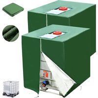 Ibc-tank-abdeckplane Für 1000l Ibc-container, 2 Stück 210d 116 X 100 X 120 Cm Uv- Und Regendichte Wassertank-plane (grün)