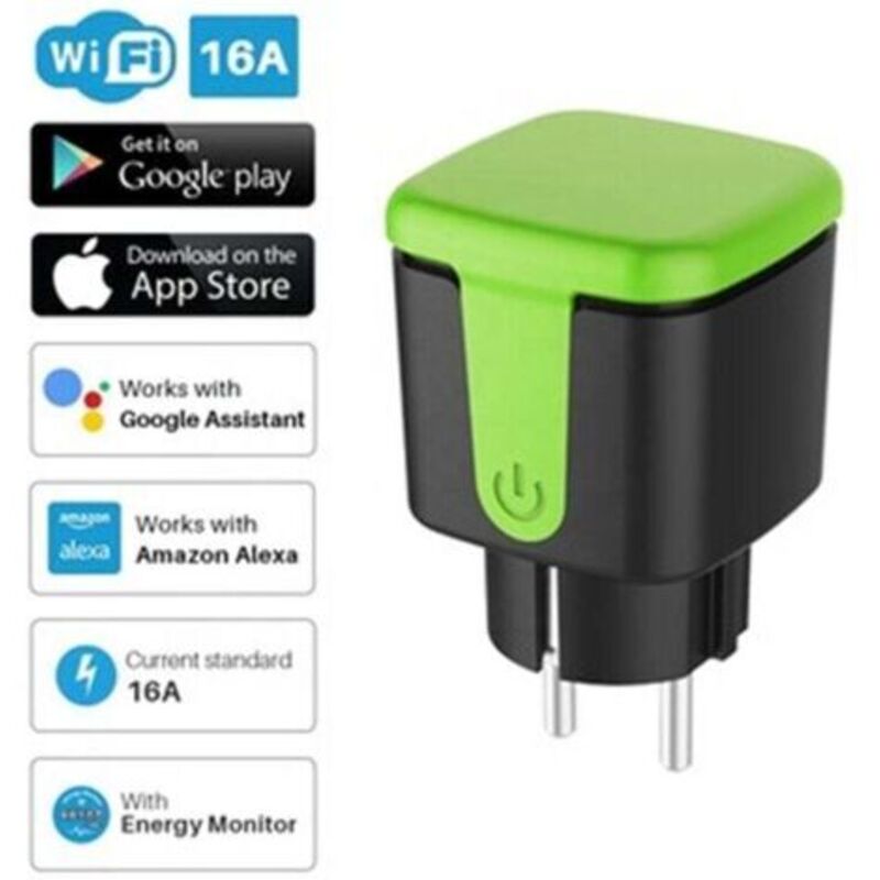 Wasserdichte Außensteckdose, Grün, Mit Timer, Smart Plug
