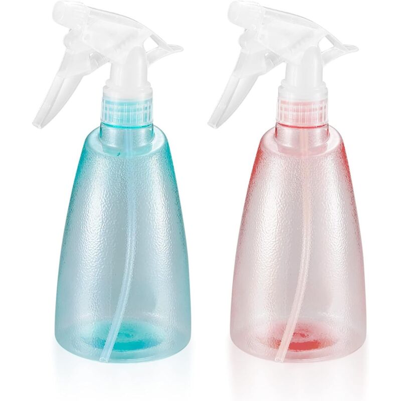 2 Stück Leere Sprühflaschen 500ml, Kunststoff-sprühflaschen, Leere Sprühflasche, Leere Pumpflasche Für Haus, Garten, Friseur, Pflanzen, Blumen - Rosa/grün