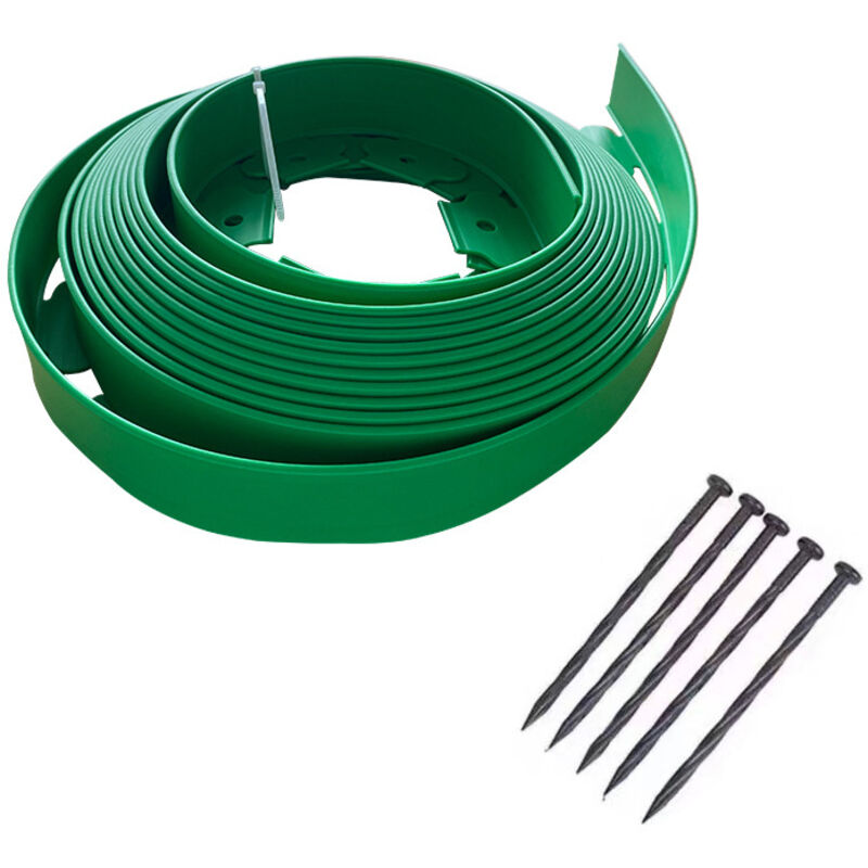 Lineborder Flexibler Kunststoff-raseneinfassung, 30 Erdanker, Länge 10 M, Höhe 4 Cm, Grün