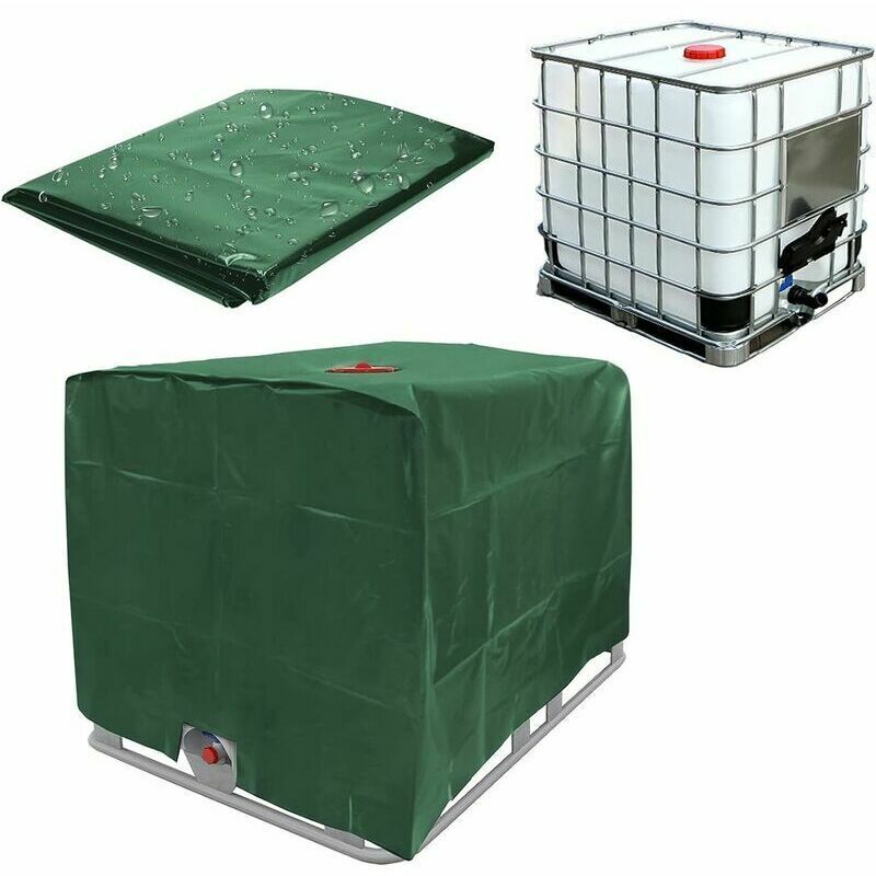 Abdeckung Für Wassertank, Ibc-tankabdeckung Für 1000l Behälter, Schutzhülle Für Wassercontainer, Staub-, Wind- Und Regendicht, 120x100x116cm (grün)