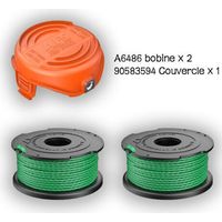 2er-pack Grüne Fadenspulen Für Black & Decker Rasentrimmer Gl7033 Gl8033 Gl9035 A6482 (2 Fadenspulen + 1 Spulendeckel)
