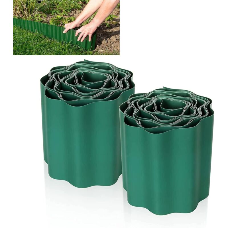 Flexible Rasenkanten 9 M × 15 Cm, Rasenbegrenzung, Gartenkante Aus Kunststoff, Flexible Pvc-gartenkanten Für Den Außenbereich - Grüne Gartenkanten