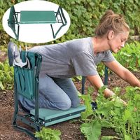 Faltbarer Gartenhocker, Kniekissen Für Die Gartenarbeit, Gartensitz Mit Kissen Und Werkzeugtasche, Grün