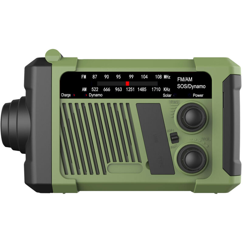 Solar-kurbel-notfallradio – Notfallradio – Outdoor-werkzeug – Kunststoff – Grün