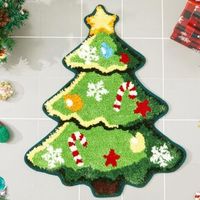 Weihnachtsbaum-badezimmermatte Für Wohnzimmer, Saugfähige Und Waschbare Grüne Matte, Rutschfeste Duschmatte, Weiche, Dicke Und Langlebige Weihnachts-türmatte Als Dekoration Für Badewanne A (40x60 Cm)