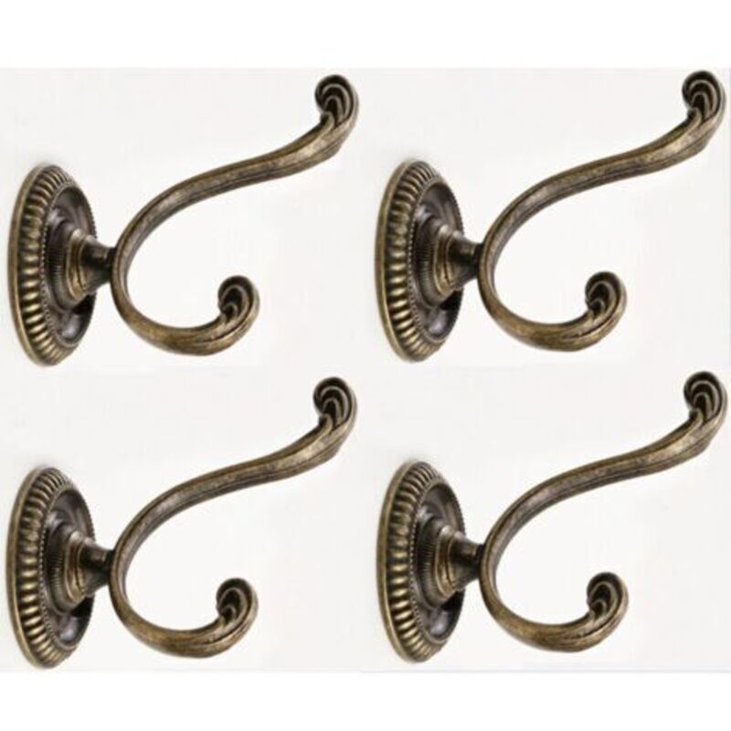 Vintage Europäische Wandgarderobe Aus Kupferlegierung, Garderobenhaken Für Bad Und Küche, Metall-hut-haken, Antik, 4 Stück